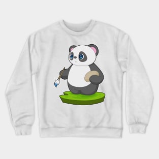 Panda Painting Paint brush Crewneck Sweatshirt